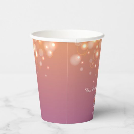 Lila Orangenbläschen Pappbecher (Rechts)