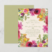 Lila Orangenblütenblütenhochzeit Einladung (Vorne/Hinten)