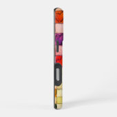 Lila Orangenherzen Gingham iPhone Gehäuse Hülle (Rechte Seite)