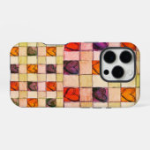 Lila Orangenherzen Gingham iPhone Gehäuse Hülle (Rückseite (Horizontal))