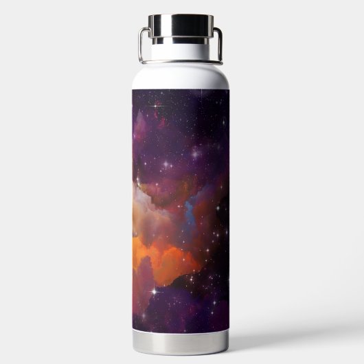 Lila Orangennebel Inspiration Trinkflasche (Rückseite)