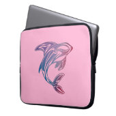 Lila Orca Whale Tattoo Pink Laptopschutzhülle (Vorderseite Links)