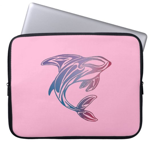 Lila Orca Whale Tattoo Pink Laptopschutzhülle (Vorderseite)