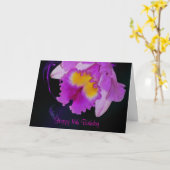 Lila Orchid 16. Happy Geburtstag Karte (Gelbe Blume)