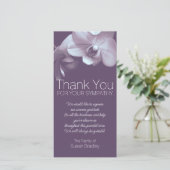 Lila Orchid 4b Lila Beileid Vielen Dank FPC Dankeskarte (Stehend Vorderseite)