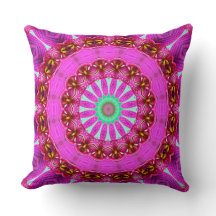 Lila Orchid Abstrakt Mandala No 2 Throw Kissen