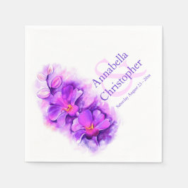 Lila orchid Aquarelltafel Serviette
