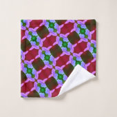 Lila Orchid-Blume Abstraktes Muster Badhandtuch Set (Waschlappen)