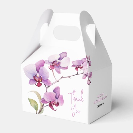 Lila Orchid-Blume Blossom Geburtstag Geschenkschachtel (Vorderseite)