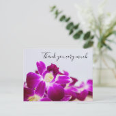 Lila Orchid-Blume danke Karte (Stehend Vorderseite)