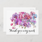 Lila orchid Blume danke Postkarte (Vorne/Hinten)