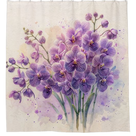 Lila Orchid-Blume Duschvorhang (Vorderseite)
