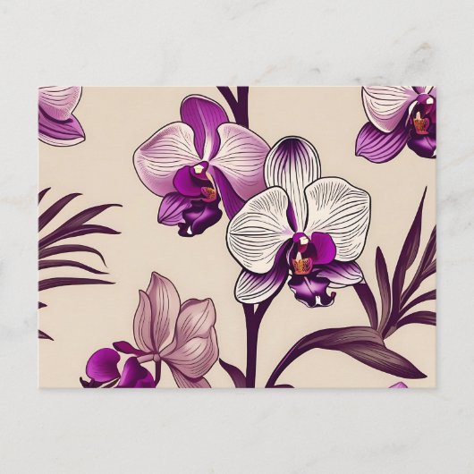 Lila Orchid-Blume Postkarte (Vorderseite)