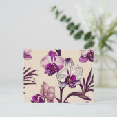 Lila Orchid-Blume Postkarte (Stehend Vorderseite)
