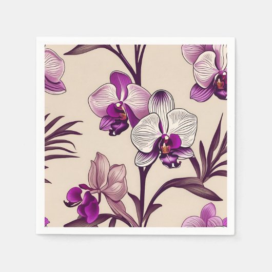 Lila Orchid-Blume Serviette (Vorderseite)