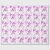 Lila orchid botanische Blume Aquarellhochzeit Geschenkpapier (Flach)