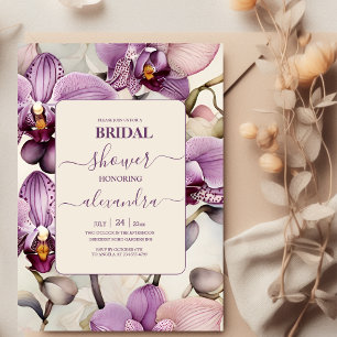 Lila Orchid-Brautparty Einladung