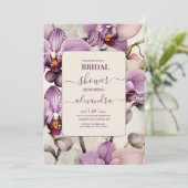 Lila Orchid-Brautparty Einladung (Stehend Vorderseite)