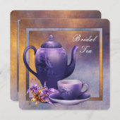 Lila Orchid Bridal Tea Einladung (Vorne/Hinten)