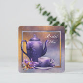 Lila Orchid Bridal Tea Einladung (Stehend Vorderseite)