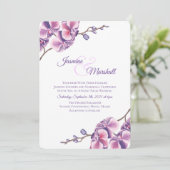 Lila Orchid Einladung (Stehend Vorderseite)