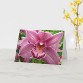 Lila Orchid Elegante Karte (Gelbe Blume)