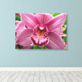Lila Orchid Elegante Leinwanddruck (Insitu (Holzboden))