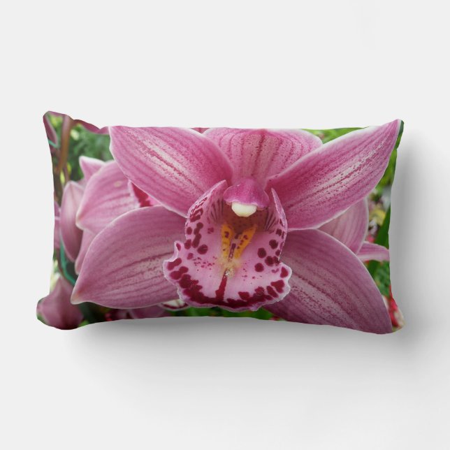 Lila Orchid Elegante Lendenkissen (Vorderseite)