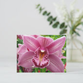 Lila Orchid Elegante Postkarte (Stehend Vorderseite)