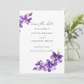 Lila Orchid-Foto Save The Date (Stehend Vorderseite)