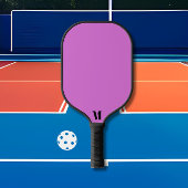 Lila Orchid-Funk und Schwarz-Modern-Monogramm Pickleball Schläger