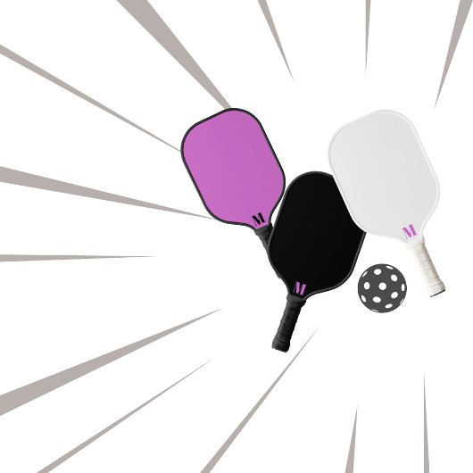 Lila Orchid-Funk und White Modern Monogram Pickleball Schläger