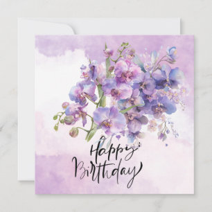 Lila Orchid Geburtstagskarte - Elegantes Wasser