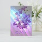 lila orchid-Hochzeit-RSVP-Reaktion RSVP Karte (Stehend Vorderseite)