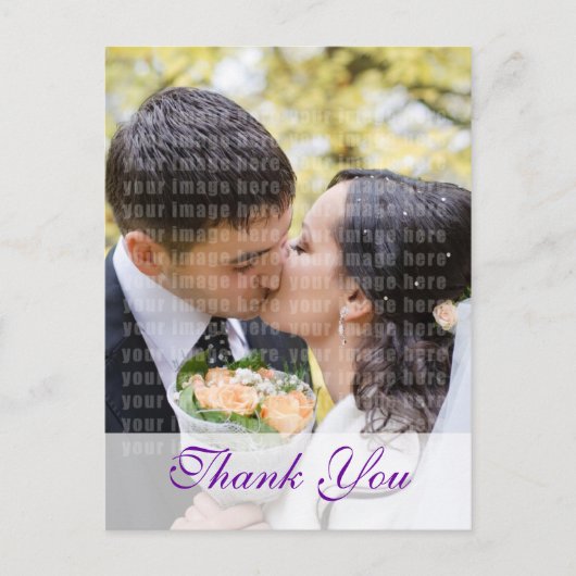 Lila Orchid-Hochzeit Vielen Dank Postkarte (Vorderseite)