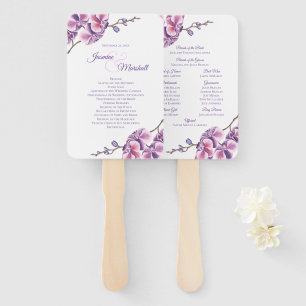 Lila Orchid-Hochzeitsprogramm Fächer