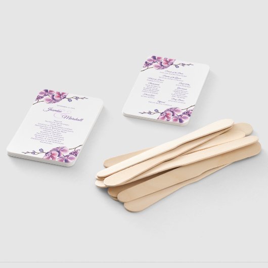 Lila Orchid-Hochzeitsprogramm Fächer (Non-assembled)