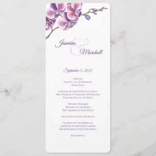 Lila Orchid-Hochzeitsprogramm Programm