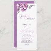Lila Orchid-Hochzeitsprogramm Programm (Vorne/Hinten)