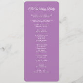 Lila Orchid-Hochzeitsprogramm Programm (Rückseite)