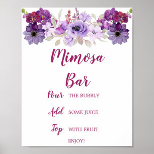 Lila Orchid Mimosa Bar Aqua Poster