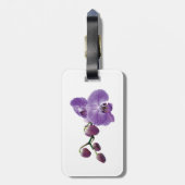 Lila Orchid mit Buckel Gepäckanhänger (Rückseite vertikal)
