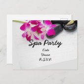 Lila Orchid mit Hot-Stone-Wellness-Center-Party Ei Postkarte (Vorne/Hinten)