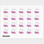 Lila Orchid mit Stein auf Weiß danke Quadratischer Aufkleber (Blatt)