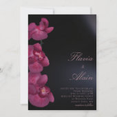 Lila Orchid Moody Dark Calligraphy Chic Wedding Einladung (Vorderseite)