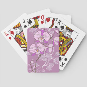 Lila Orchid-Muster Spielkarten