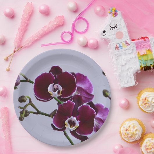 Lila Orchid-Papierplatte Pappteller (Party)