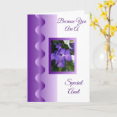 Lila Orchid Personalisiert Tante Geburtstag Karte (Gelbe Blume)