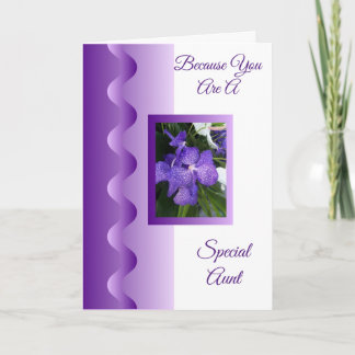 Lila Orchid Personalisiert Tante Geburtstag Karte