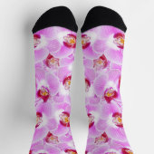 Lila Orchid Random Muster Blumenfotografie Socken (Oben)